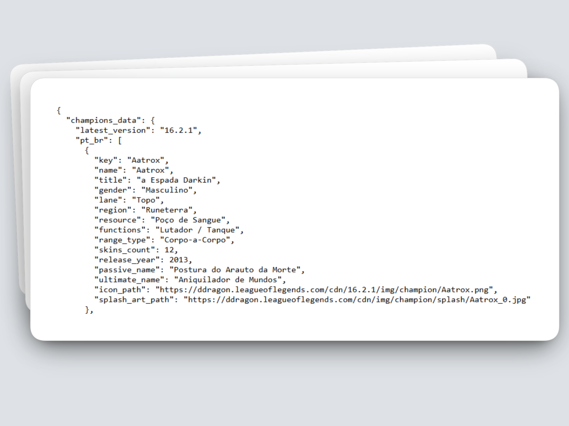 Demonstração da API do jogo de adivinhação Who Is That Champion.