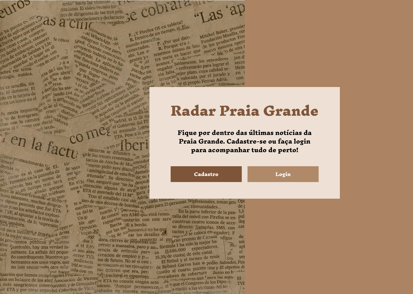 Imagem de apresentação do projeto 'Radar Praia Grande'